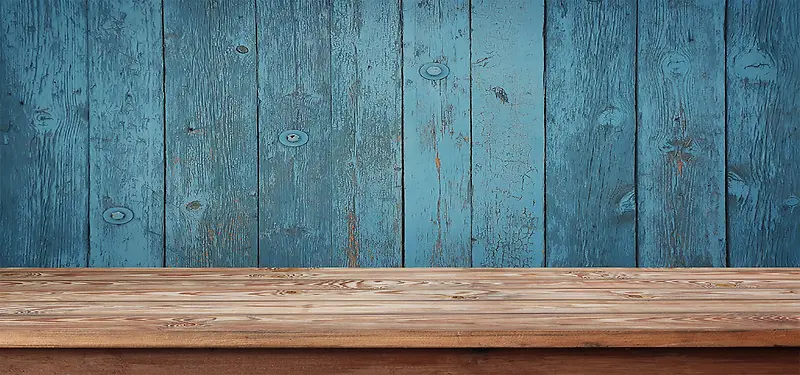 蓝色木板和原色木板