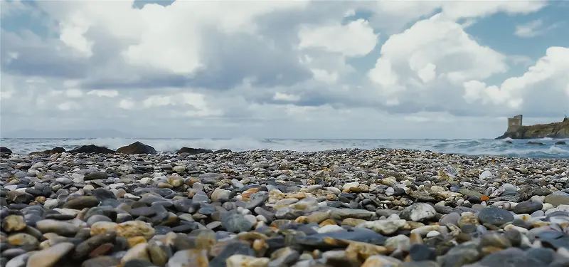 海岸上的石子背景