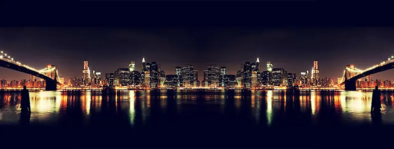 大气城市海上夜景背景