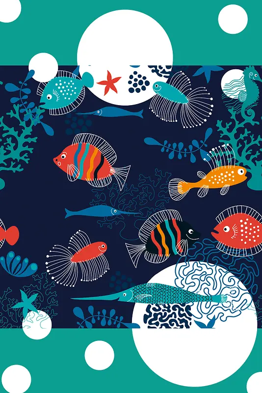 卡通海洋动物海报背景