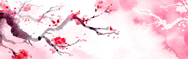 水墨风格梅花背景banner