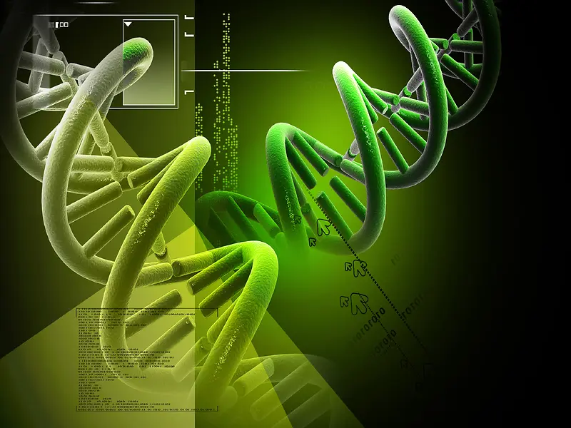 绿色渐变DNA分子医疗背景
