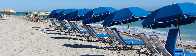 沙滩遮阳伞banner背景