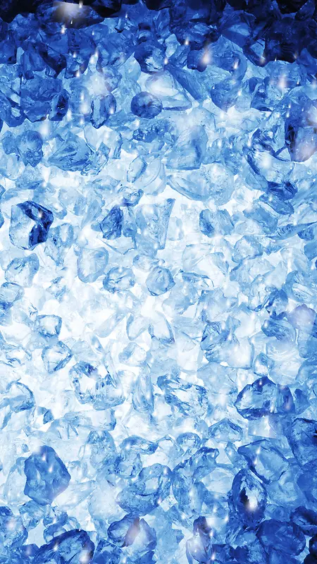 冰爽夏季蓝色冰块H5背景