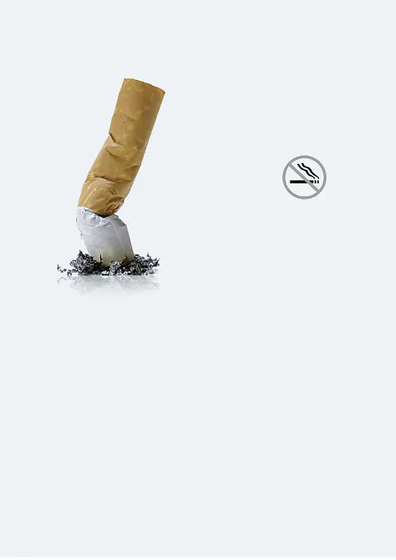 白色底纹香烟禁烟公益海报背景素材