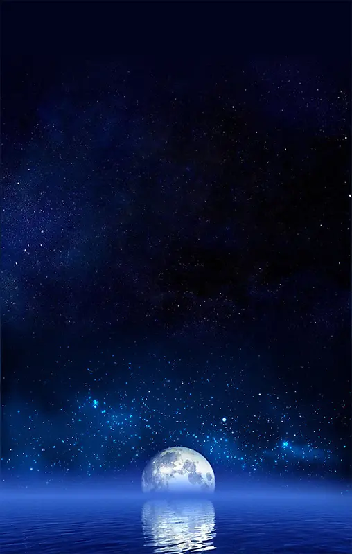 深蓝大气月光海报背景图