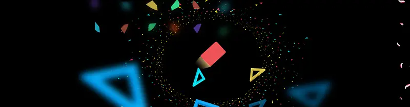 几何波点黑色背景banner