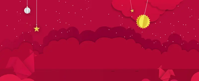 红色情人节梦幻banner背景