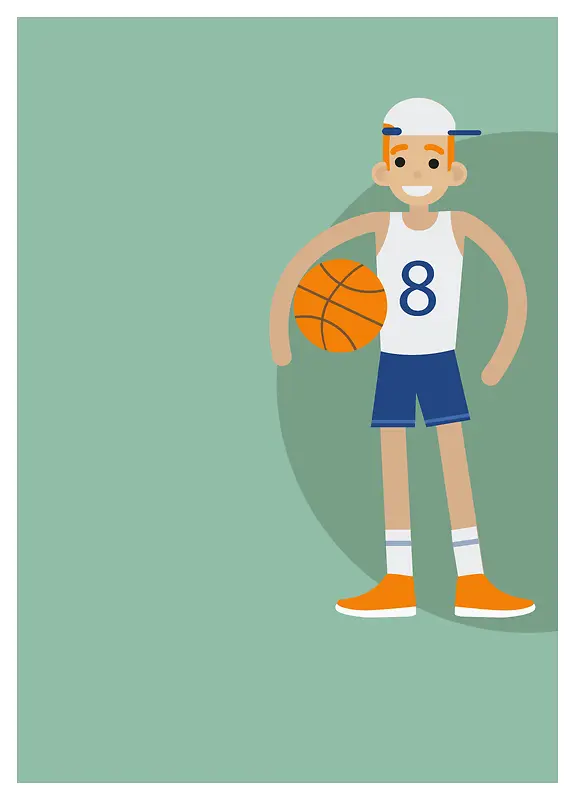 手绘卡通篮球球赛运动员海报背景素材