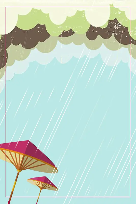 卡通简约雨伞设计背景图