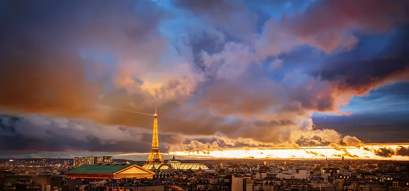 巴黎天空背景
