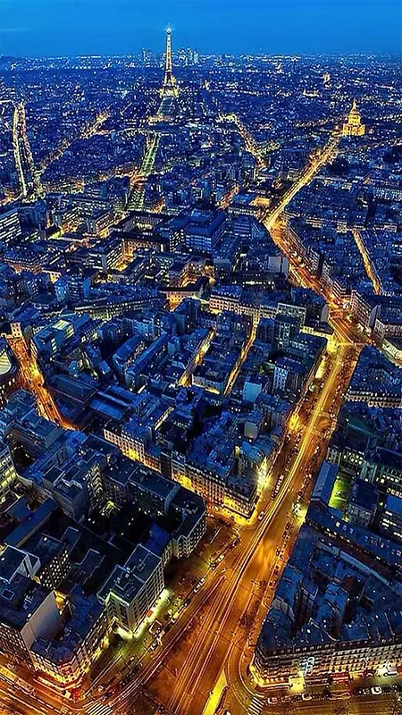巴黎城市夜景H5素材背景