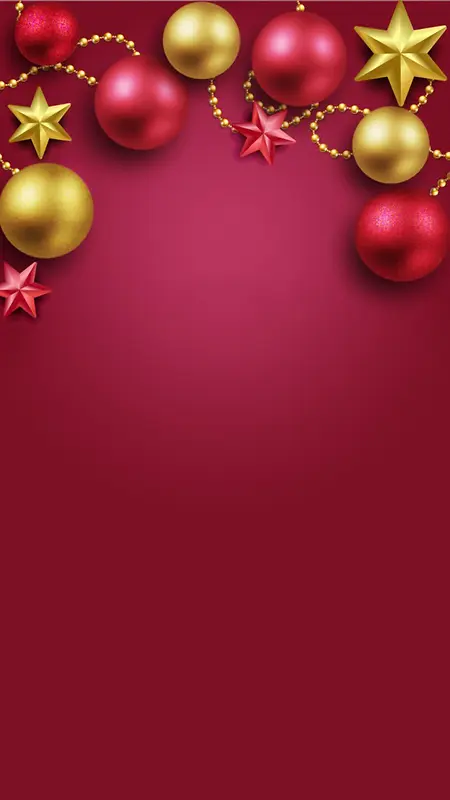 红色和金色的立体球圣诞H5背景