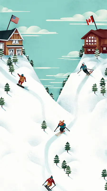 滑雪背景图