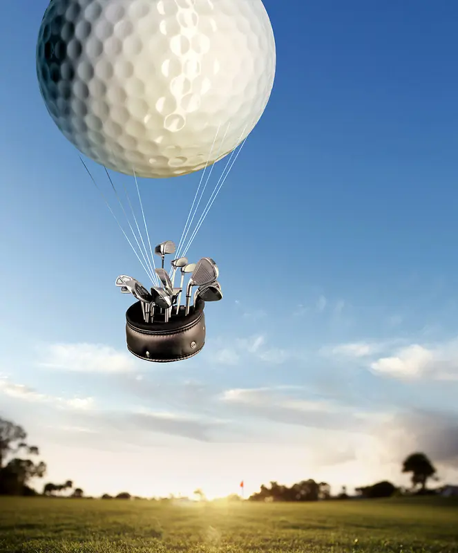 高尔夫热气球宣传背景素材