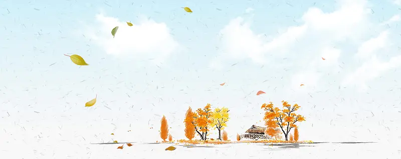 秋季蓝天枫叶旅游背景