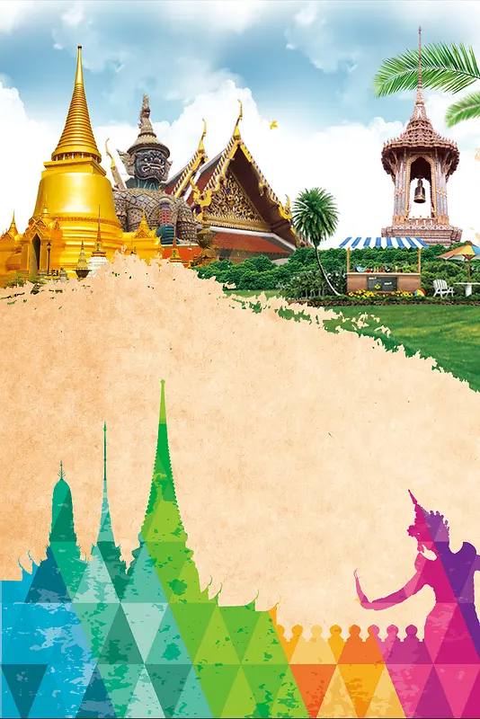 泰国旅游宣传海报背景