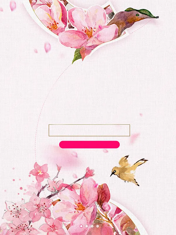 粉色桃花节海报背景模板