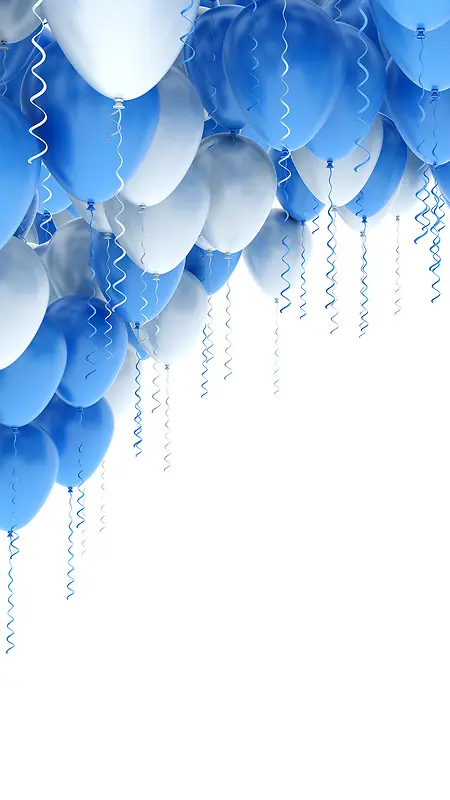 简约蓝色气球H5背景素材
