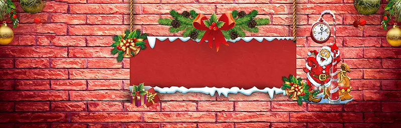 红砖圣诞节banner背景