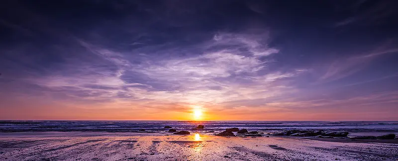 海平线落日海报背景