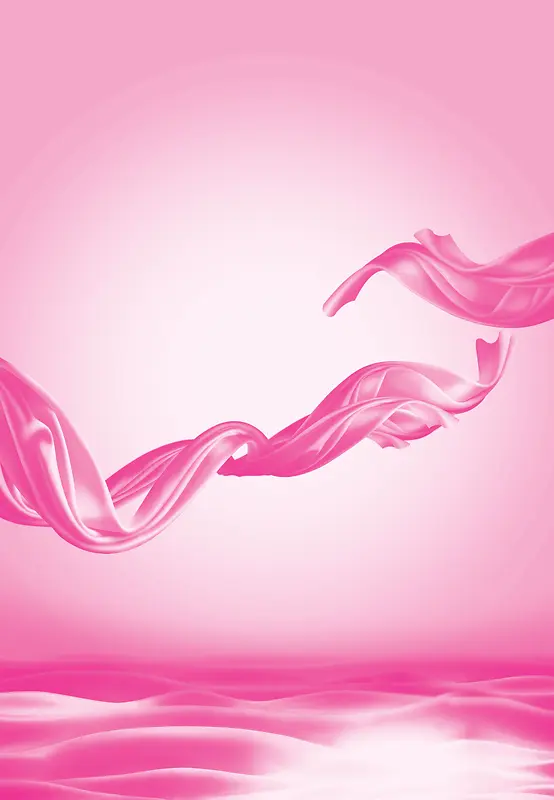 化妆品广告粉色飘带