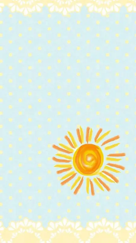 蓝色手绘太阳App手机端H5背景