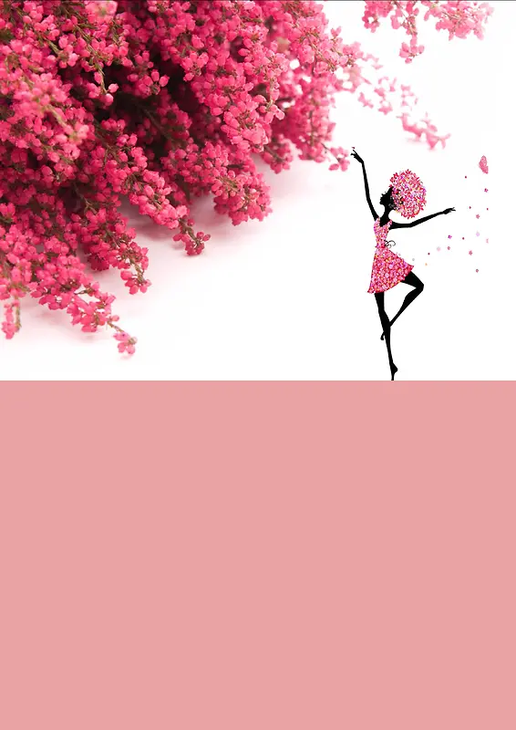 粉色女性美容院开业海报背景