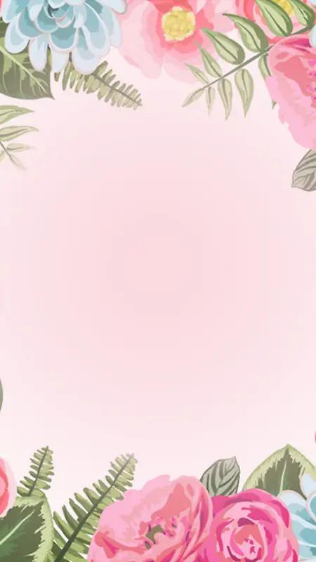 粉色小清新花朵手机端H5背景素材
