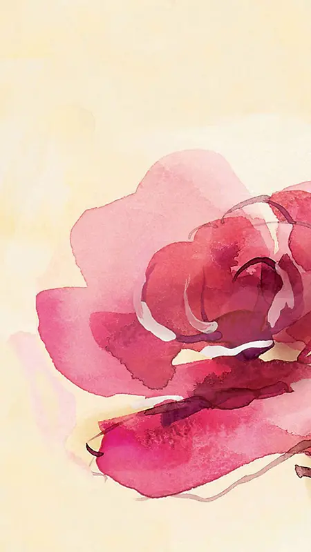 手绘粉色花朵H5背景素材