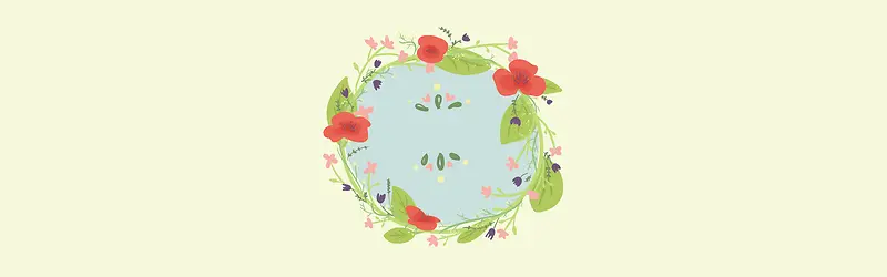水彩花卉圆环背景