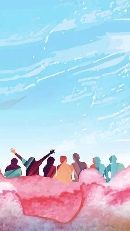 彩色水彩H5背景