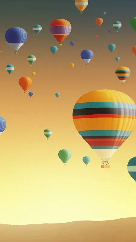 彩色热气球H5背景