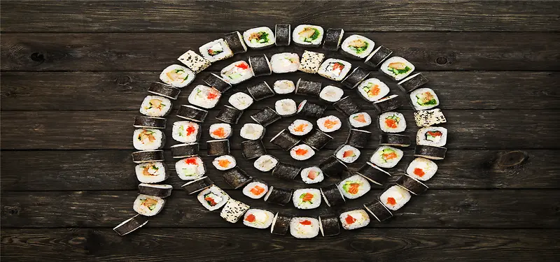 创意日本寿司美食海报背景
