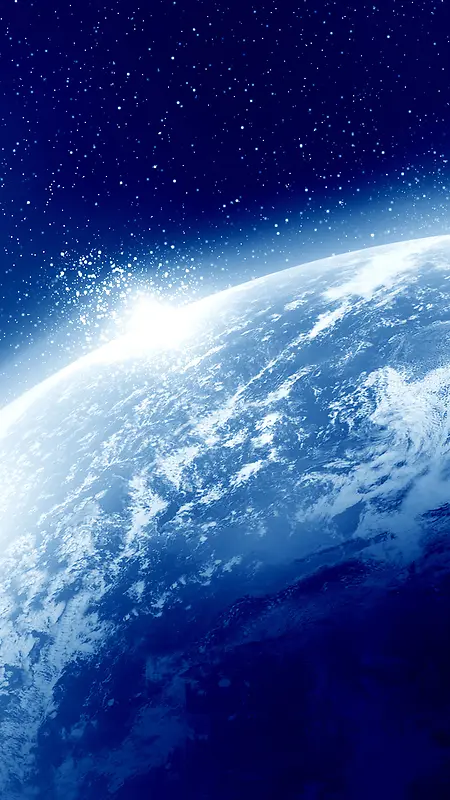 蓝色地球星空宇宙科幻H5背景图
