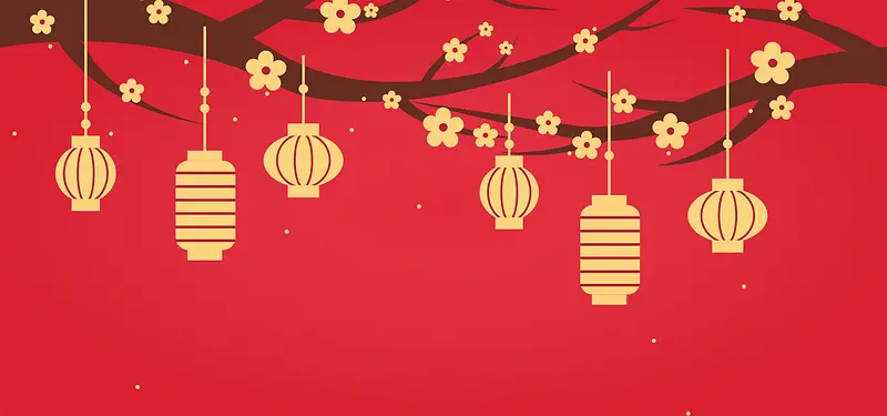 鸡年春节童趣红色banner背景