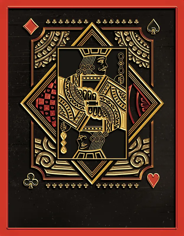 扑克牌复古文化海报背景