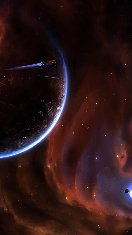 地球未来星空宇宙科幻H5背景图