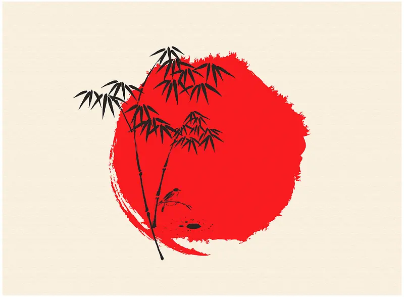 日式风格展览海报展板手绘背景素材