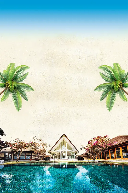 巴厘岛旅游广告促销海报设计背景模板