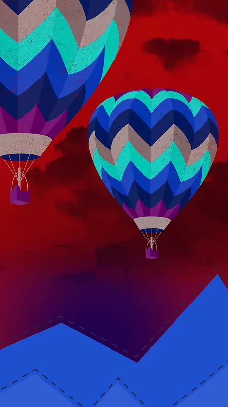 彩色气球H5背景