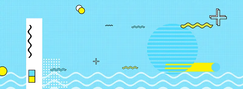 夏天文艺小清新促销蓝色背景