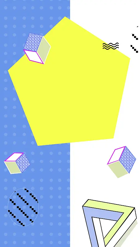 孟菲斯风格彩色几何图案广告设计背景图