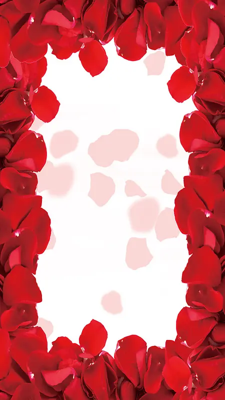 红色玫瑰花瓣手机端H5背景素材