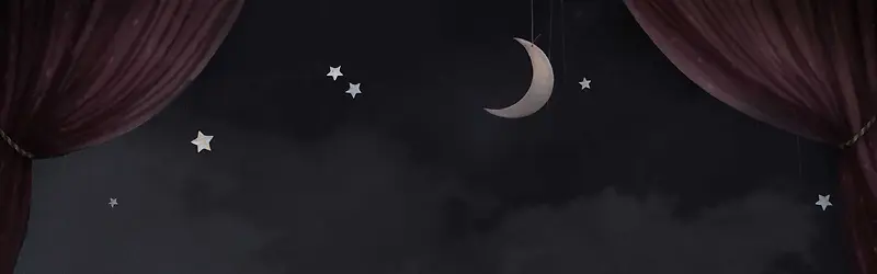 夜晚卡通月亮背景