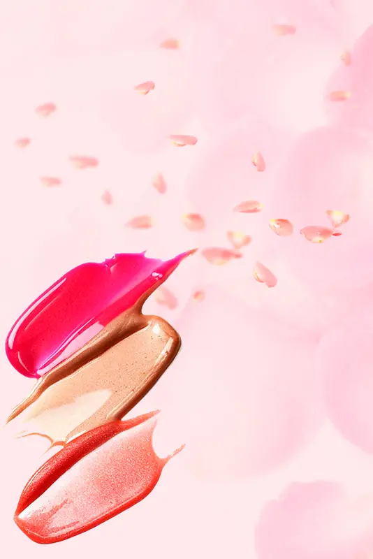 粉色花瓣美甲平面广告