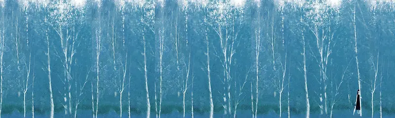 清新唯美树林banner