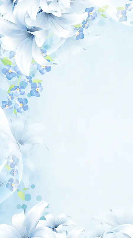 蓝色花卉H5背景