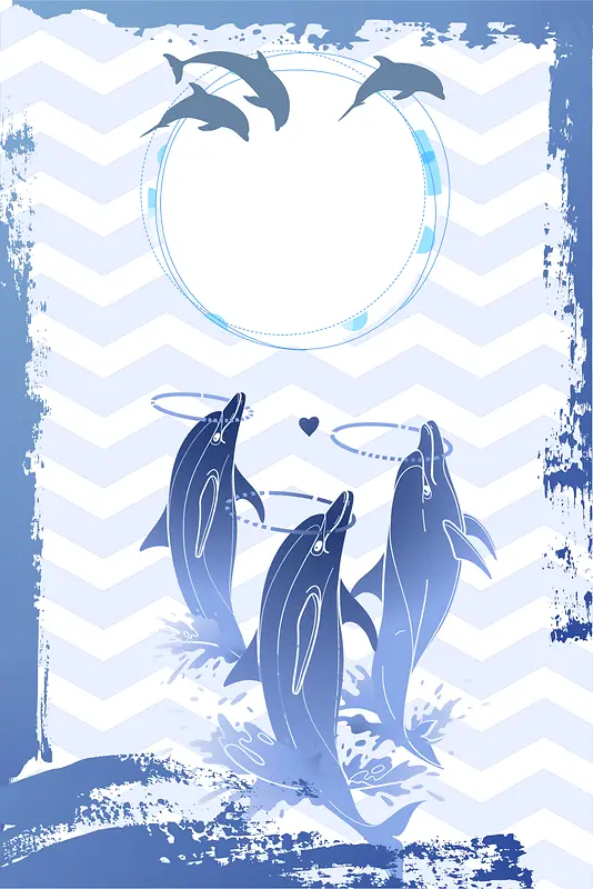 海豚生物海报背景
