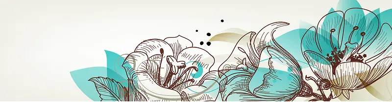 卡通清新手绘花背景banner